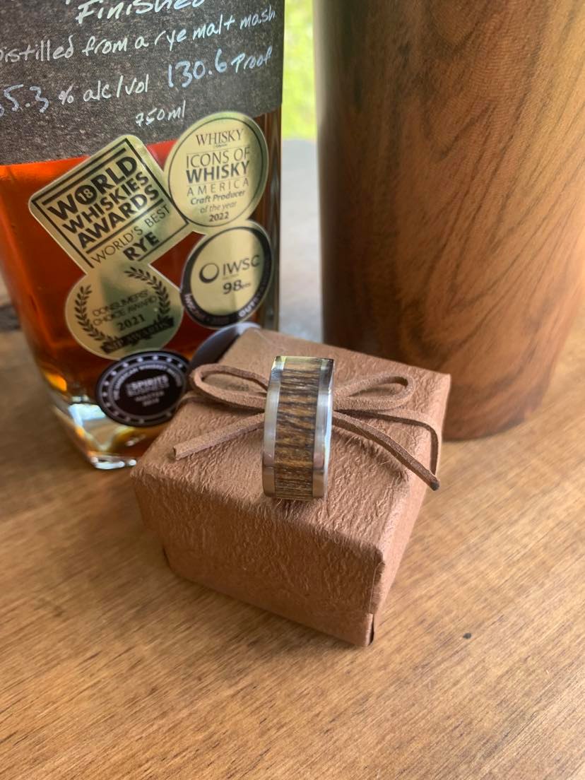 "The Colorado Whisky Bocote Wood " Artisan Comfort Ring