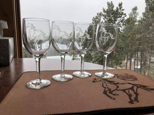 Custom Etched Wine Glasses - Standing Pines Ranch