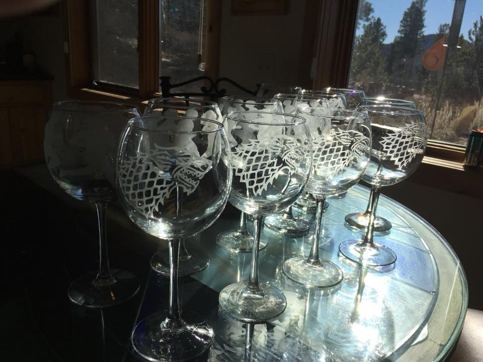 Custom Etched Wine Glasses - Standing Pines Ranch