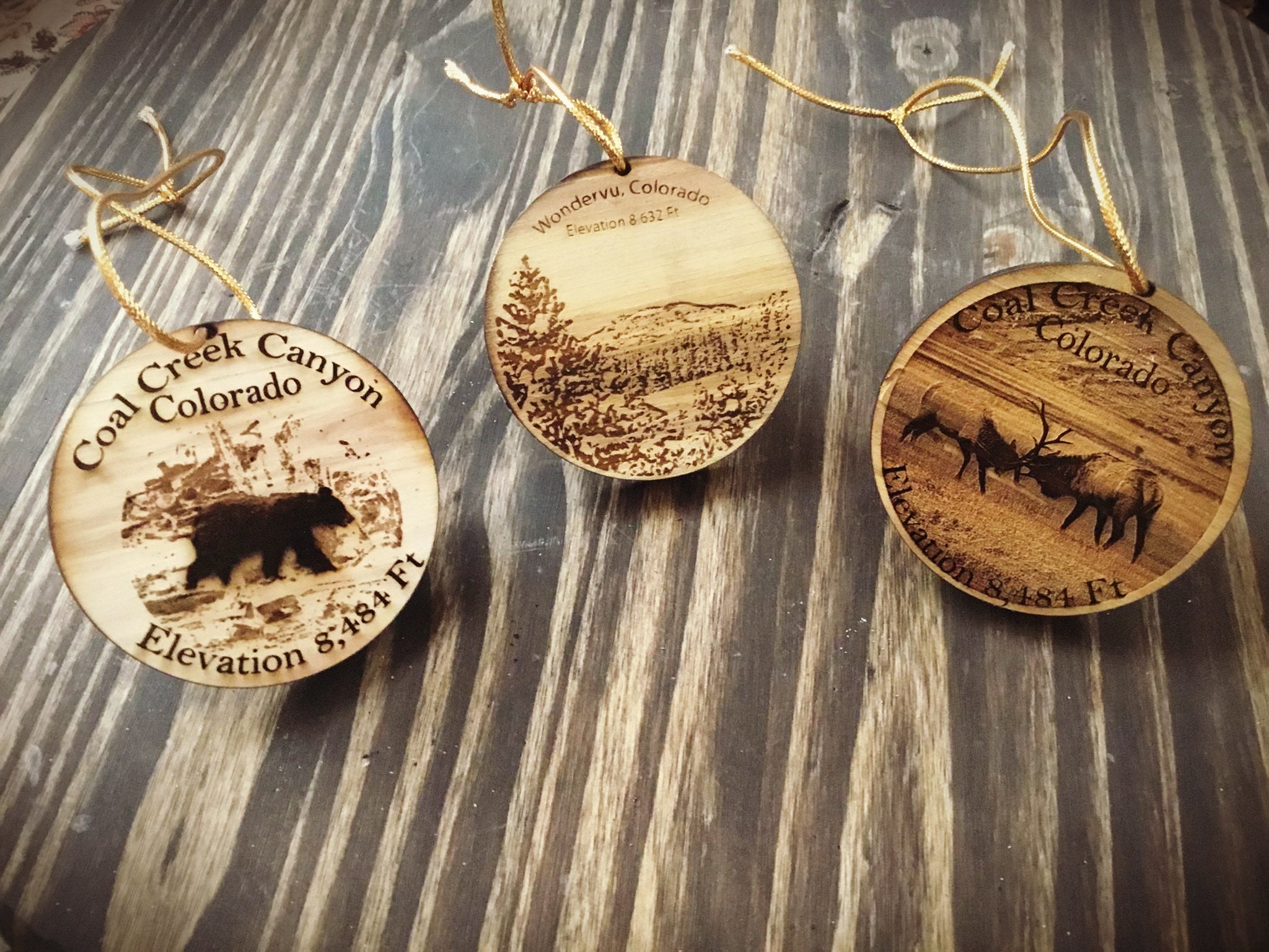 Aspen Wood Customized Holiday Ornaments - Standing Pines Ranch